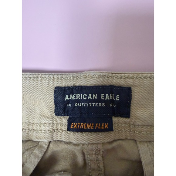 American Eagle Outfitters Mens Khaki Relaxed Straight  Flex Pants Size 34x34 - Picture 2 of 8
